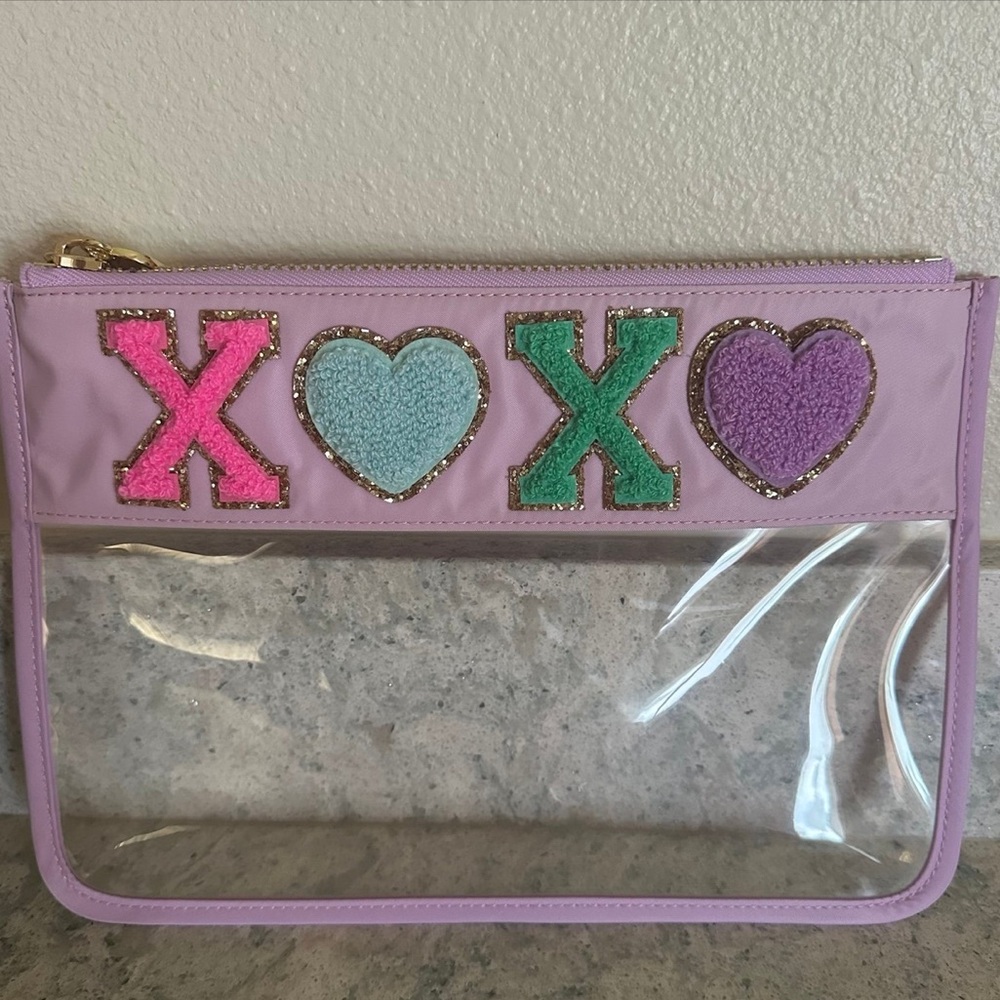 Like new Stoney cover lane flat clear pouch - grape color